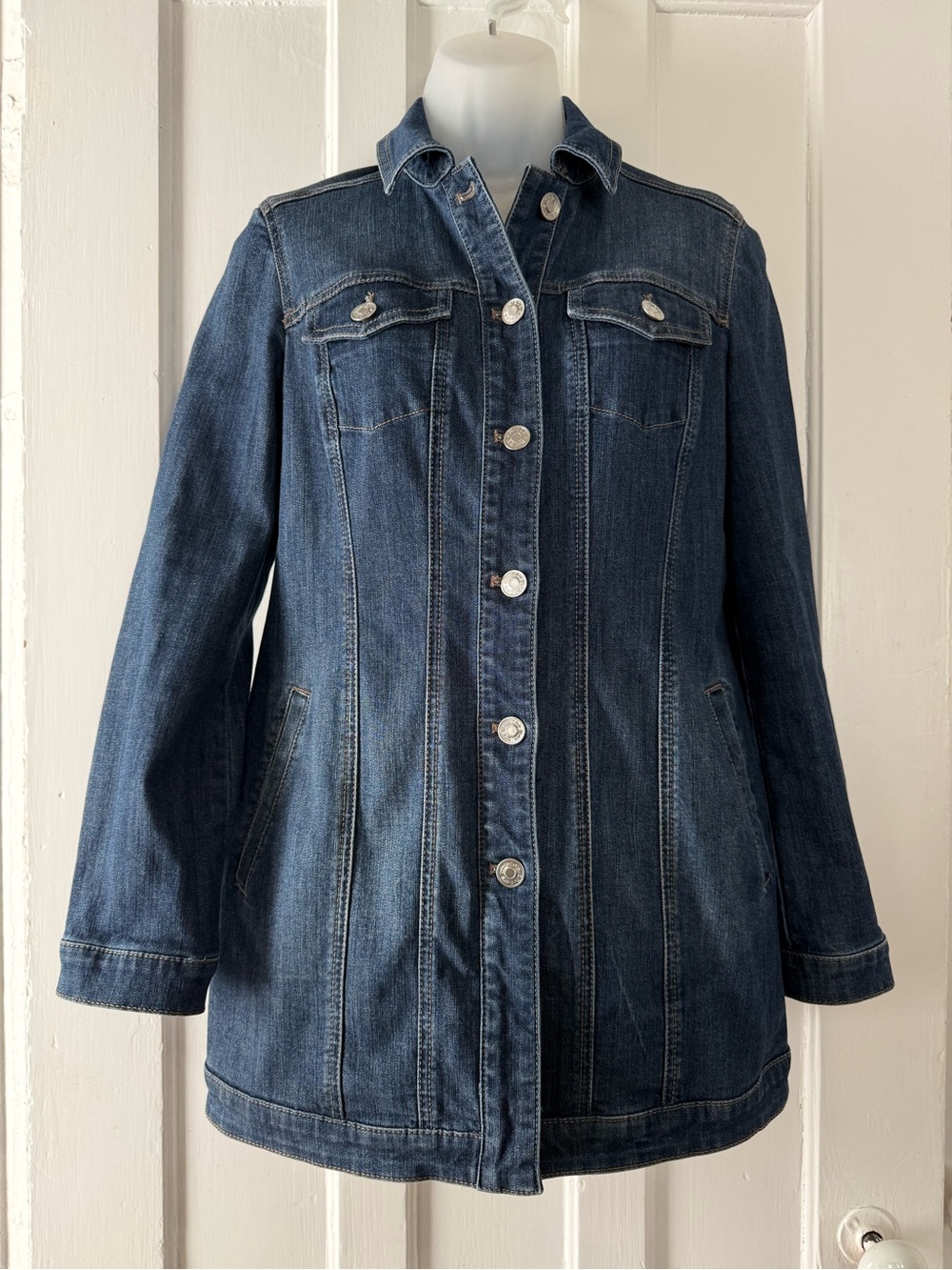 Chico’s Indigo Blue Long Denim Jacket
